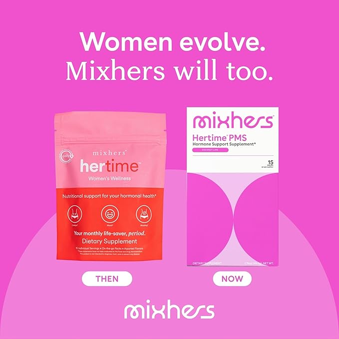 Hertime PMS - Supports Hormonal Health for Women - Supports a Healthy Menstrual Cycle - with Minerals, Peony Roots, Siberian Ginseng - Sugar-Free - 15 Drink Packets - Coconut Lime
