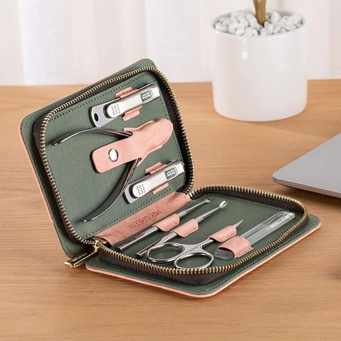 7Pcs Manicure Set, Pedicure Sets, Nail Clipper sets,Stainless Steel Professional Nail Cutter with Travel Case