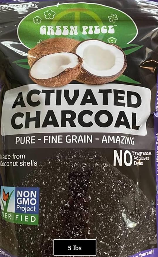 Green Piece® Activated Charcoal Coarse Grain – Resealable 5 lb Bag for Air Purifying, Odor Absorbing & Freshening – Made from Coconut Shell – Kid/Pet Friendly, Great for Aquarium, Water Filter, & More