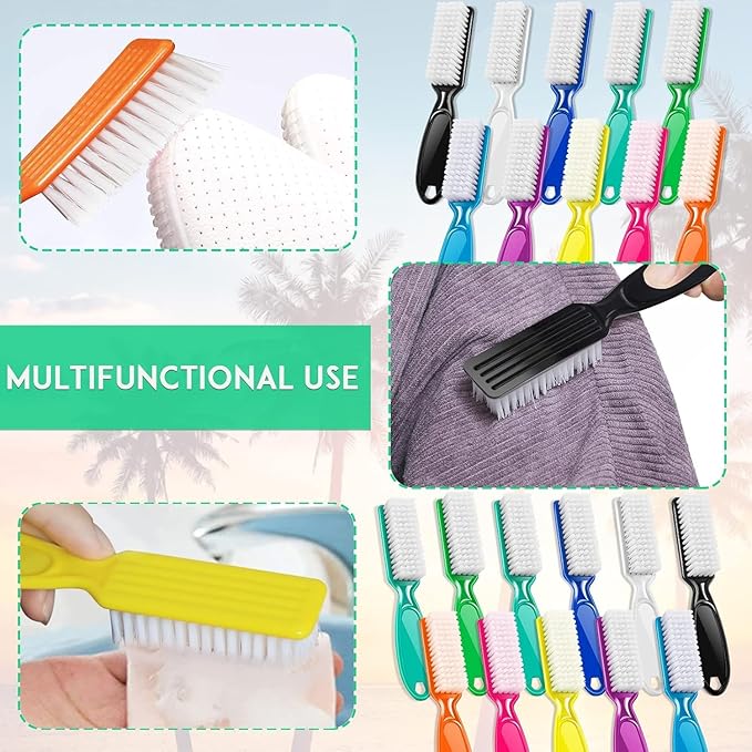 NICEMOVIC 30 Pcs Nail Brush for Cleaning Fingernails, Handle Grip Nail Scrubber Brush, Hand Fingernail Cleaner Brush Manicure Tools Scrub Cleaning Brushes, Use for Toe and Nail Cleaning(Bright Colors)