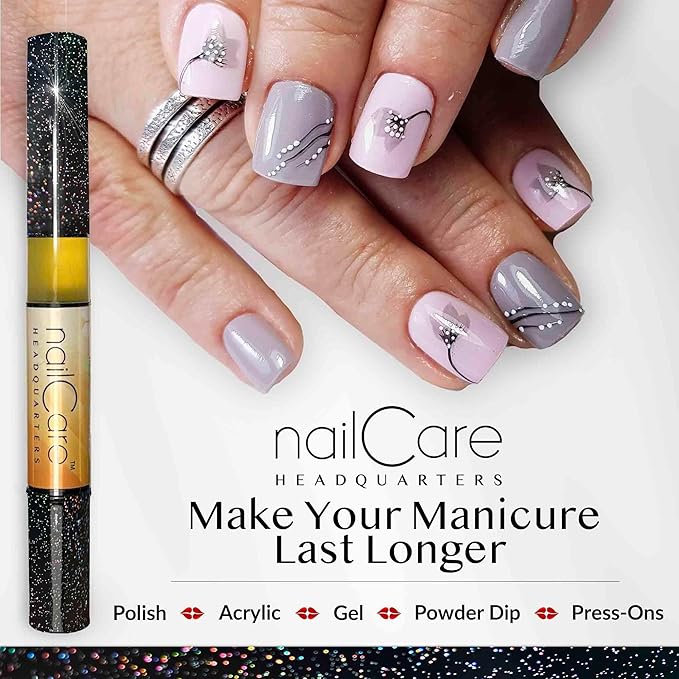 Cuticle Oil Pen for Nails - Nail Strengthener & Growth Serum for Damaged Nails, Hangnails w/Jojoba cuticle oil—Milk & Honey Fragrance - Holographic Glitter Pens 4-Pack (Milk and Honey)
