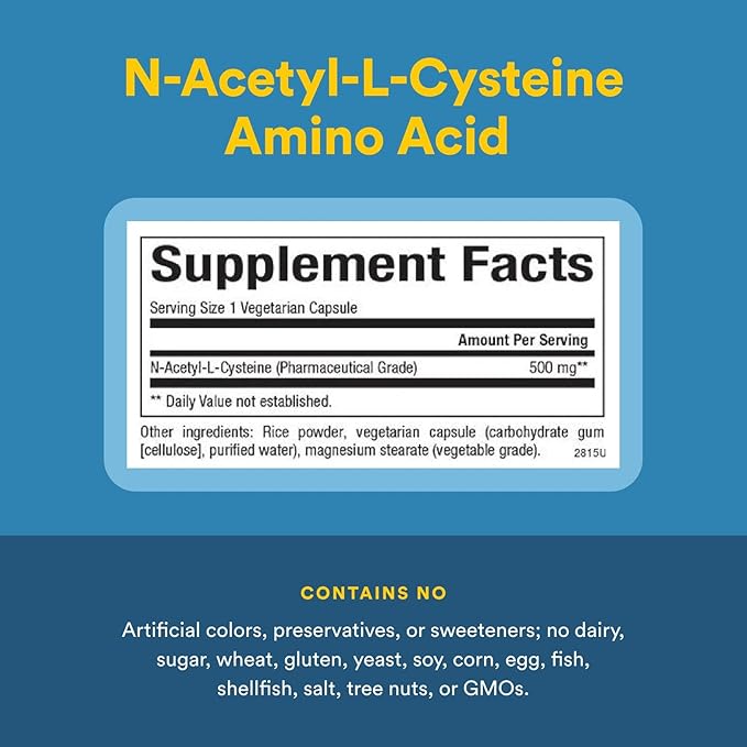 Natural Factors N-Acetyl-L-Cysteine 500 mg, Superior Antioxidant Support for Respiratory & Immune Systems, 90 Capsules