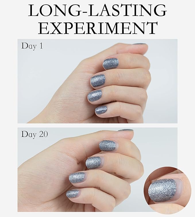 Nail Polish Strips, 32PCS Salon Quality Wraps, Long Lasting Gel Nail Stickers for Women Easy Apply& Remove (Violet Petal Purple)