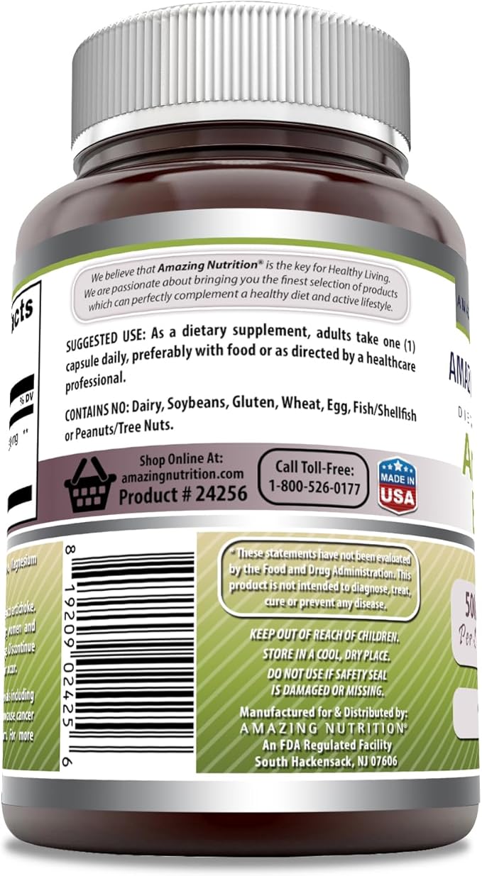 Amazing Formulas Artichoke Extract Supplement | Cynara Scolymus Leaf Capsules| 500 Mg | Capsules | Non-GMO | Gluten Free | Made in USA (1 Pack, 90 Count)