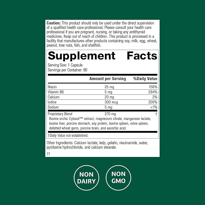 Standard Process Min-Chex - Supplement for Nervous System Support - Supports Healthy Gland Functions to Aid a Healthy Stress Response - Non-Dairy - 90 Capsules (90 Servings)