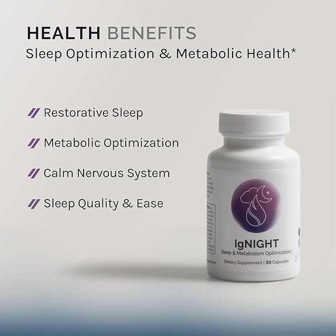 InfiniWell IgNIGHT - Valerian Root & Ashwagandha Sleep Aid with Grains of Paradise to Support Metabolic Health - Promote Healthy Metabolic Function While You Sleep - (30 Capsules)