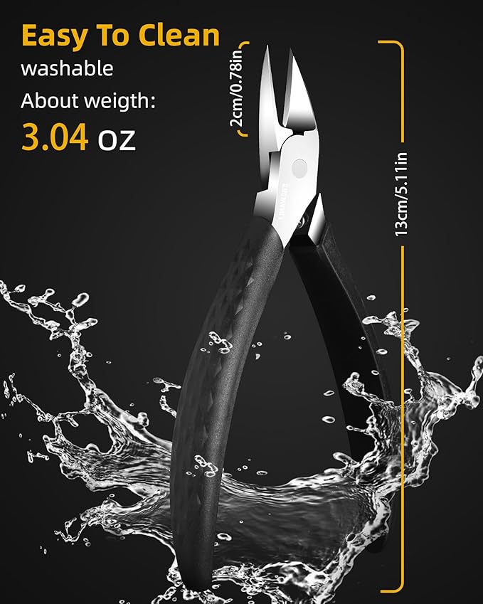 Straight Nail Clipper, Heavy Duty Straight Toenail Clippers for Thick Toenails or Ingrown, Stainless Steels Toe Nail Nipper Cutter with Non-Slip Handle for Seniors, Men, Women