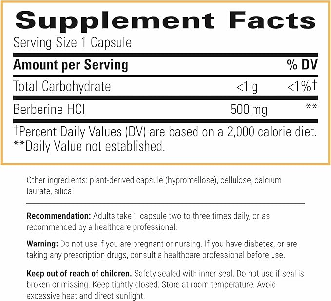 Integrative Therapeutics Berberine - Supplement for Cellular Energy Metabolism & Metabolic Support* - Dairy-Free & Gluten-Free - 60 Capsules (60 Servings)