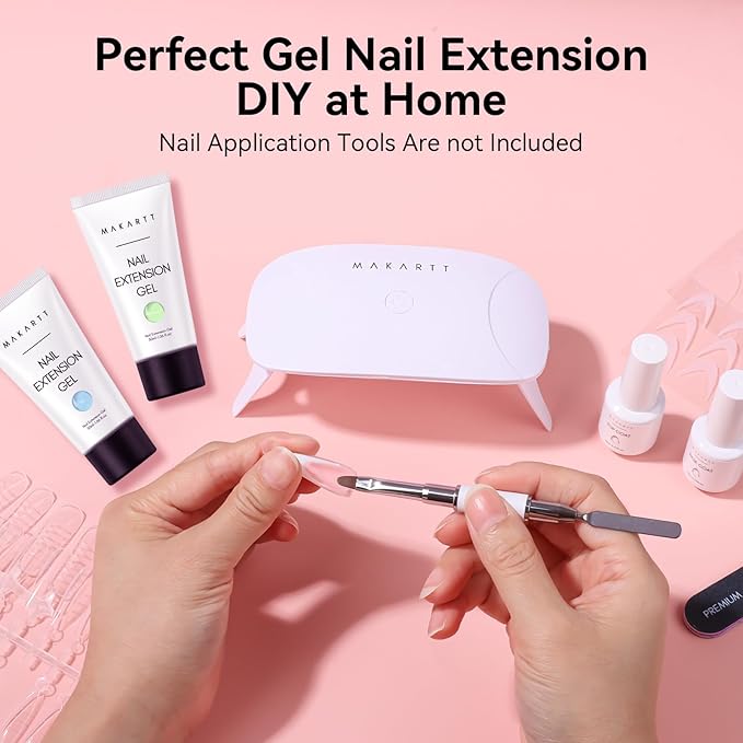 Makartt Poly Nail Gel Set: Blue & Green Gel Builder for Extension Winter Colors Nail Strengthener 3D Diy Hard Gel for Nails Manicures Home Salon-2PCs 30ML
