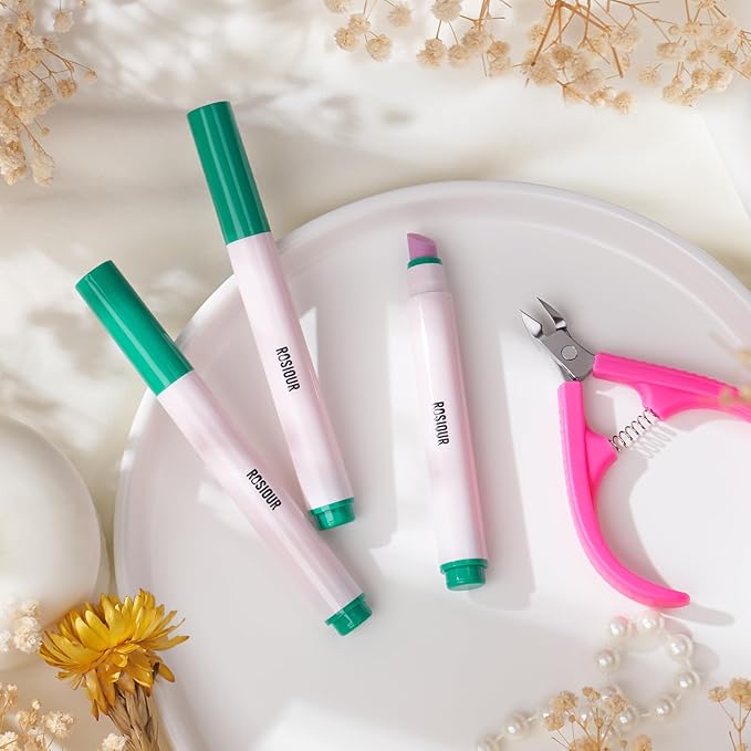 Ceramic Cuticle Oil Pusher Pen: 3-in-1 Nail Cuticle Buffer Pens with Cuticle Nipper for Hangnails, Dry & Damaged Nails, Moisturize Strengthen Brighten Nails Care