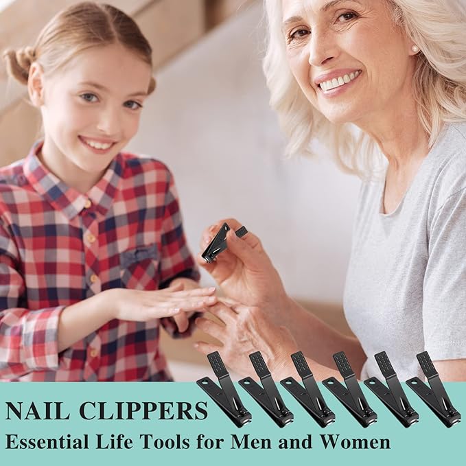 Nail Clippers Set,24 Pack Stainless Steel Nail Clippers Bulk,Black Nail Cutter,Ultra Sharp Sturdy Fingernail Clippers and Toenail Clippers for Women Men(24 Pcs-Black)