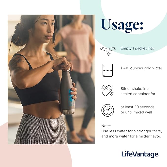 LifeVantage AXIO Regular Energy Drink Powder, Nootropic Supplement, Focus & Mood Support, with L-theanine, Green Tea, B Vitamins, DMAE, Quercetin & Pine Bark, Strawberry Splash, 30 Packets