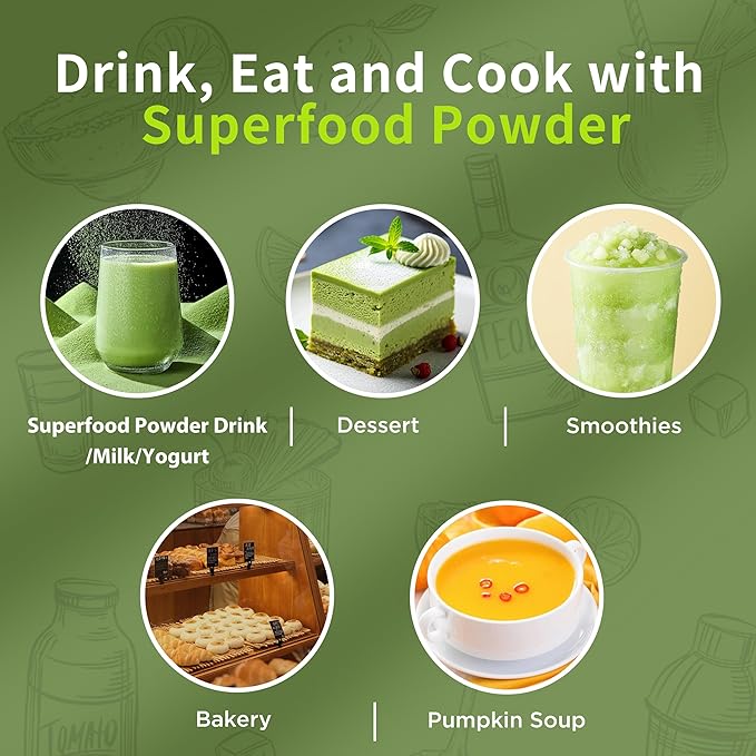 Greens Powder Superfood for Immune Support With 16 oz,Greens Powder Smoothie Mix with Chlorella, Barley Grass, Kale & Beetroot Smoothie Booster, Chlorophyll Providing Greens.