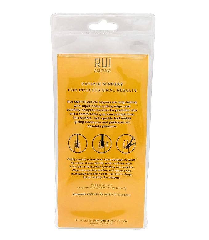 Rui Smiths Professional Cuticle Nippers | Precision Surgical-Grade Stainless Steel Cuticle Trimmer, French Handle, Single Spring, 4mm Jaw (Quarter Jaw)