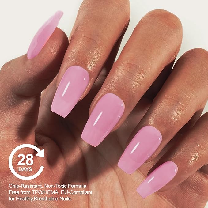 Hema Free 4 in 1 Builder Base Gel Nail Polish, Vegan, Streak Free, Cruelty-free, Strengthens Damaged Thin Nails, Nude Pink,Salon Nail at Home DIY Gel Polish Christmas Gift