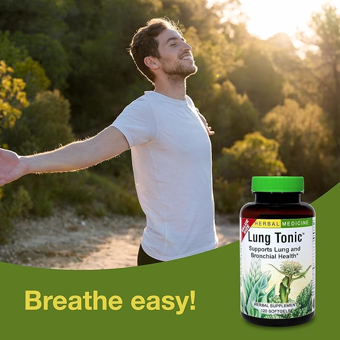 Herbs Etc. Lung Tonic - Lung Supplement for Bronchial Support - Healthy Breathing Support with Mullein, Horehound & Grindelia - 120 Softgels - 2 Pack
