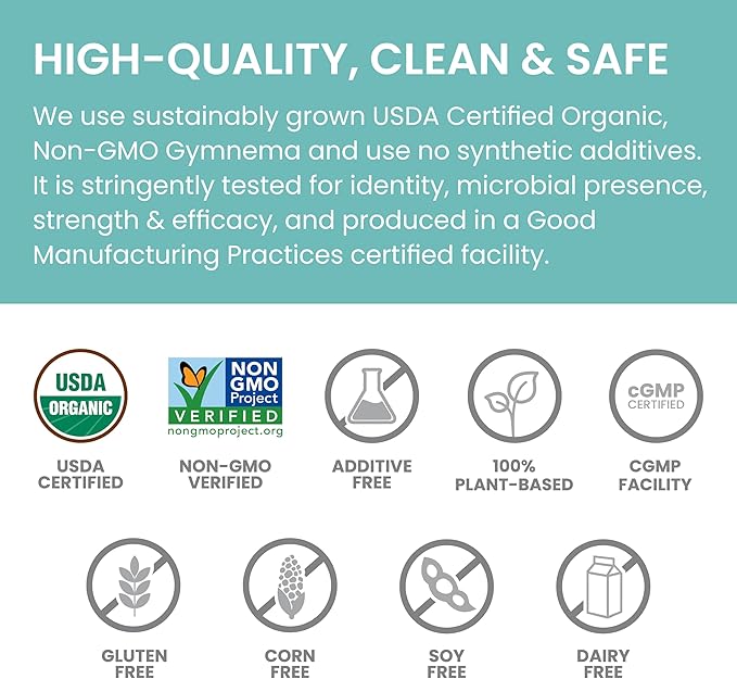 Himalaya Organic Gymnema Sylvestre - Herbal Glucose Metabolism Support - USDA Organic, Non-GMO, Vegan, Gluten Free, 700 mg, 60 Caplets