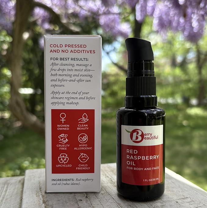 Pure Red Raspberry Seed Oil – 1 fl oz | Cold-Pressed, Unrefined, Extra Virgin | Grown and Pressed in Washington State