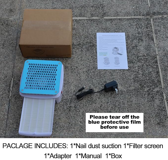 13-Watt Corded Electric Nail Dust Collector with Reusable Filter, Dual-Use Built-in or Tabletop Powerful Suction Machine for Acrylic Nail Polishing, Professional for Salon and Home Use (White)