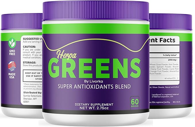 Herpa Greens Advanced Formula Powder in a Jar, Supports Overall Health, Wellness - 150 Servings (5 Month Supply) - Pack of 5