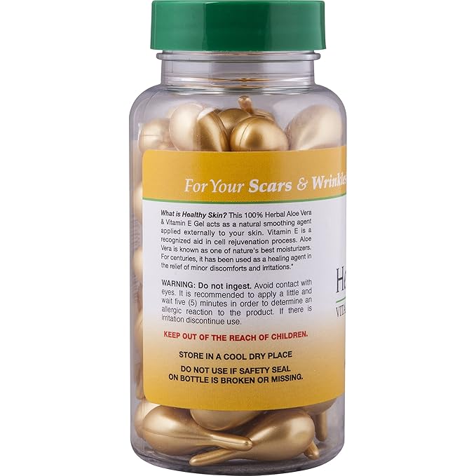 Sanar Naturals Healthy Skin Vitamin E and Aloe Vera Moisturizer Ampoules - Body Lotion for Dry Skin, Face, Hands - Travel Size Serum for Women and Men, 60 Capsules