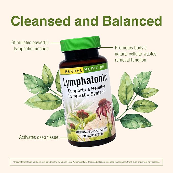 Herbs Etc. Lymphatonic Softgels - Lymph System Support - Support a Healthy Lymphatic System - Gluten-Free Herbal Supplement - 60 Softgels (60 Servings) - 2 Pack