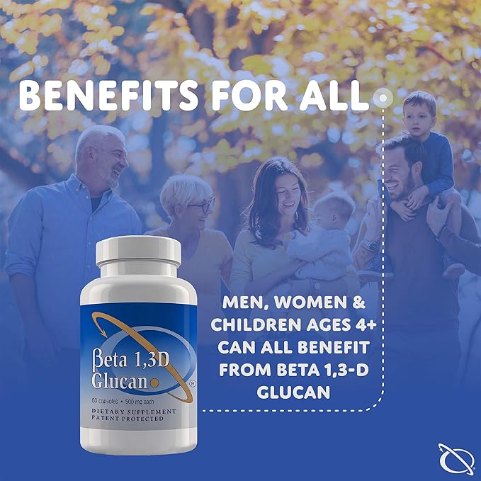 Immune Support Supplement Highly Purified Beta 1,3D Glucan (Pack of 3-500 mg b-glucan Fiber per Capsule)