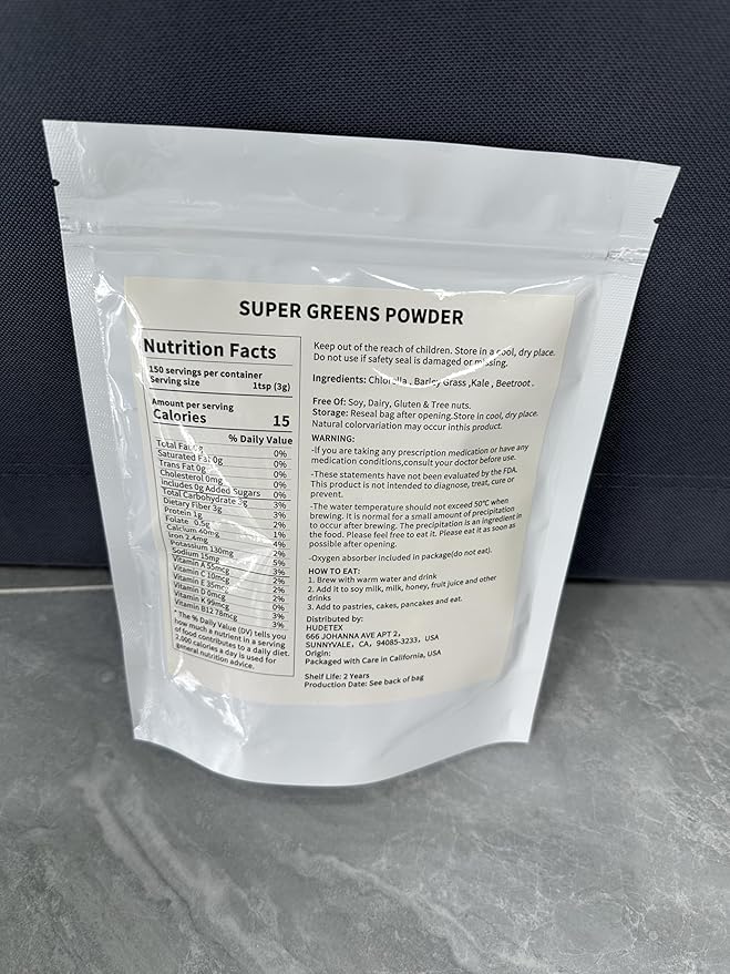 Greens Powder Superfood for Immune Support With 16 oz,Greens Powder Smoothie Mix with Chlorella, Barley Grass, Kale & Beetroot Smoothie Booster, Chlorophyll Providing Greens.