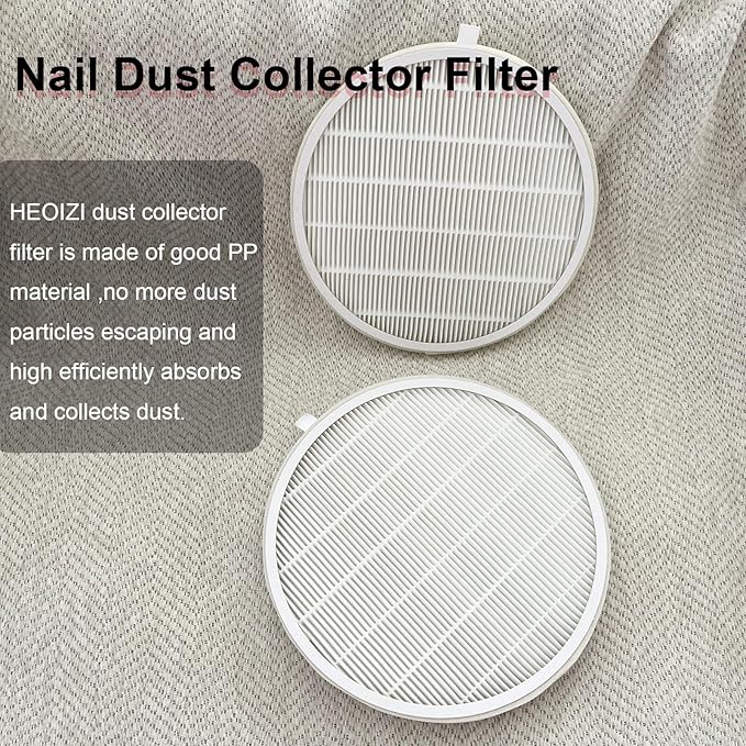 2 Pcs Nail Dust Collector Filter Replacement Filter Reusable Dust Collector Filter No Spilling Dust Filter for Nail Dust Machine Manicure Tools Nail Salon Home Use