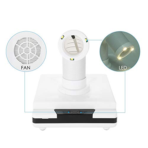 Sonew 2 in 1 Powerful Nail Dust Suction Collector 60W Strong Power Nails Fan Dust Remover Collector Manicure Vacuum Cleaner Telescopic Tube Retractable Elbow Design(US Plug)
