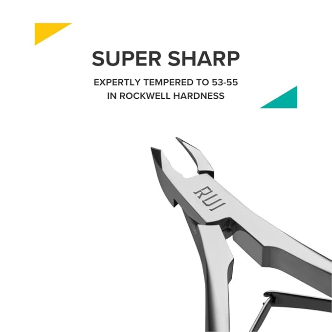 Rui Smiths Ultra-Premium Stainless Steel Cuticle Nippers - Professional Stainless Steel Cuticle Cutters - Japanese Handle, Mirror Finish - 5mm Jaw, Double Spring