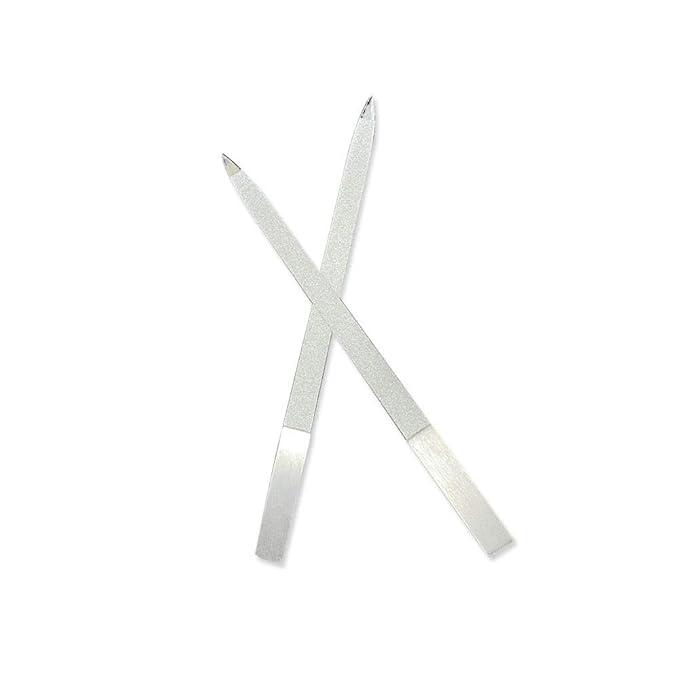 2 PCS Diamond Nail File Double Sided Metal Fingernail Manicure Files for Polish Nail, Removes Nail Ridges 7 Inches