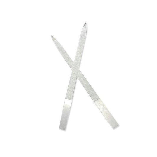 2 PCS Diamond Nail File Double Sided Metal Fingernail Manicure Files for Polish Nail, Removes Nail Ridges 7 Inches