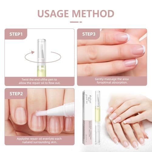 Cuticle Oil Pen - Nail & Cuticle Care with Vitamin E & Jojoba, Moisturizing & Softeningfor Dry Cuticles, Easy Brush Applicator for At-Home & On-the-Go Nail Care