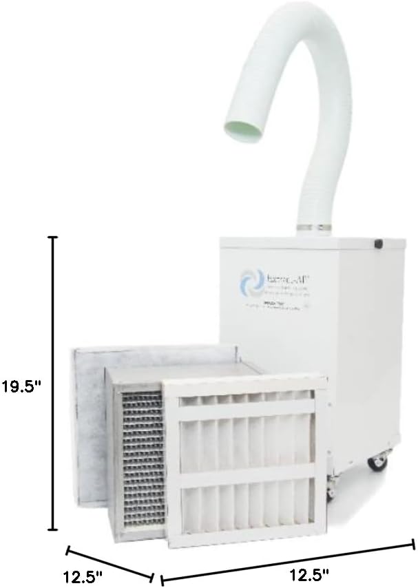 Extract-All Portable Air Cleaner Fume Extractor and Source Capture for Airborne Contaminants Removes Dust Smoke Fume with HEPA Filter