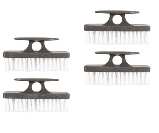 Superio Nail Brush for Cleaning Fingernails, Nail Scrubber Brush, Toe Foot Hands Fingernail Brush Cleaner- Small Scrub Brush- All-Purpose Stiff Cleaning Brush (4, Black)