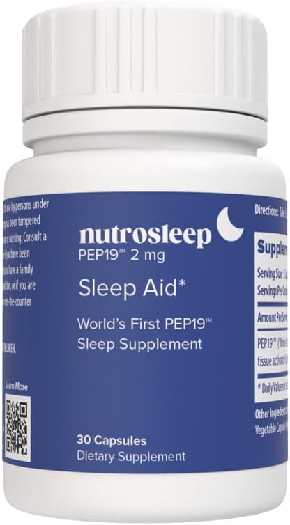 PEP19 Sleep Aid Peptide Supplement – Supports Deep, Restful Sleep, Non-Habit Forming, 30 Capsules