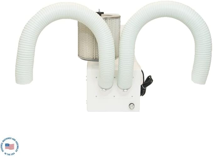 Extract-All Bench-Top Air Cleaning System for Chemical Vapors with 2 Stage Filtration - Table Top Fume Remover for Chemical, Odors, Solvents, Paint, Adhesive, and Glue