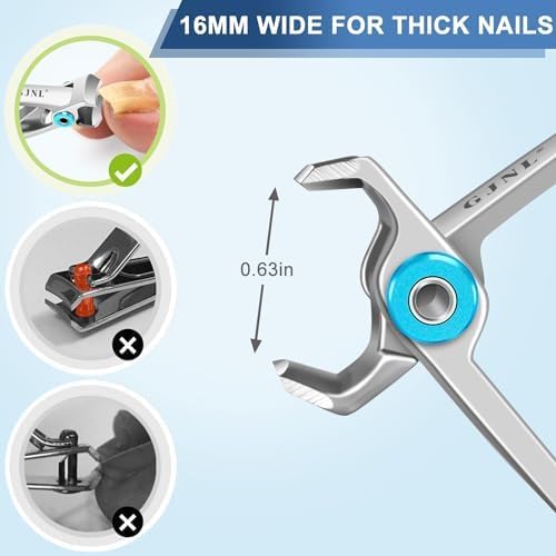 Stocking Stuffers Gifts for Men, Toenail Clippers for Thick Toenails, Angled Head Toe Nail Clippers for Seniors Men with Wide Jaw, Heavy Duty Large Fingernail Clippers with Catcher Long Handled