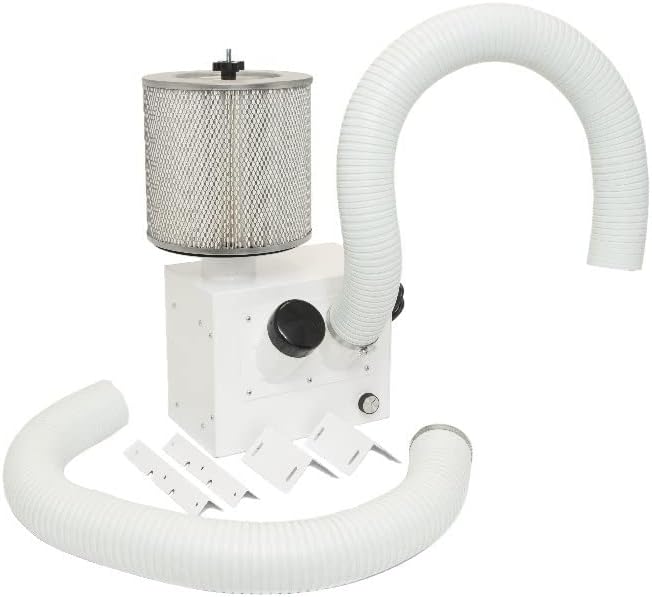 Extract-All Bench-Top Air Cleaning System for Chemical Vapors with 2 Stage Filtration - Table Top Fume Remover for Chemical, Odors, Solvents, Paint, Adhesive, and Glue