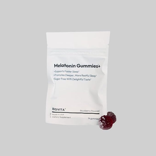 BIGVITA Melatonin Gummies+ | Natural Sleep Support with L-Theanine, Chamomile & Botanicals, Rest & Recharge