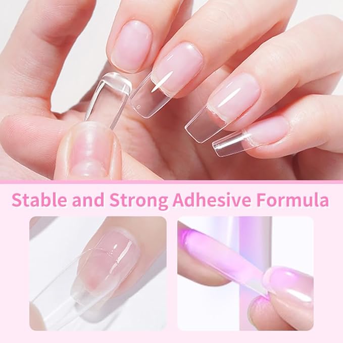 Born Pretty Nail Glue for Tips, 6 in 1 Gel Nail Gel Extension Gel,Blooming Gel,Base Gel Top Coat,Builder and Strengthener Gel for Nail Art Design