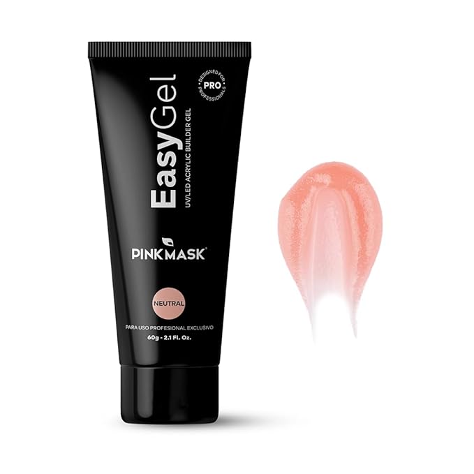 PINKMASK Easy Gel 2oz 60g-Neutral, Professional Builder Enhancement Gel-Quick Nail Extension for Beginner DIY, Nail Strengthener-Long Lasting-Salon Quality-Thickening Solution