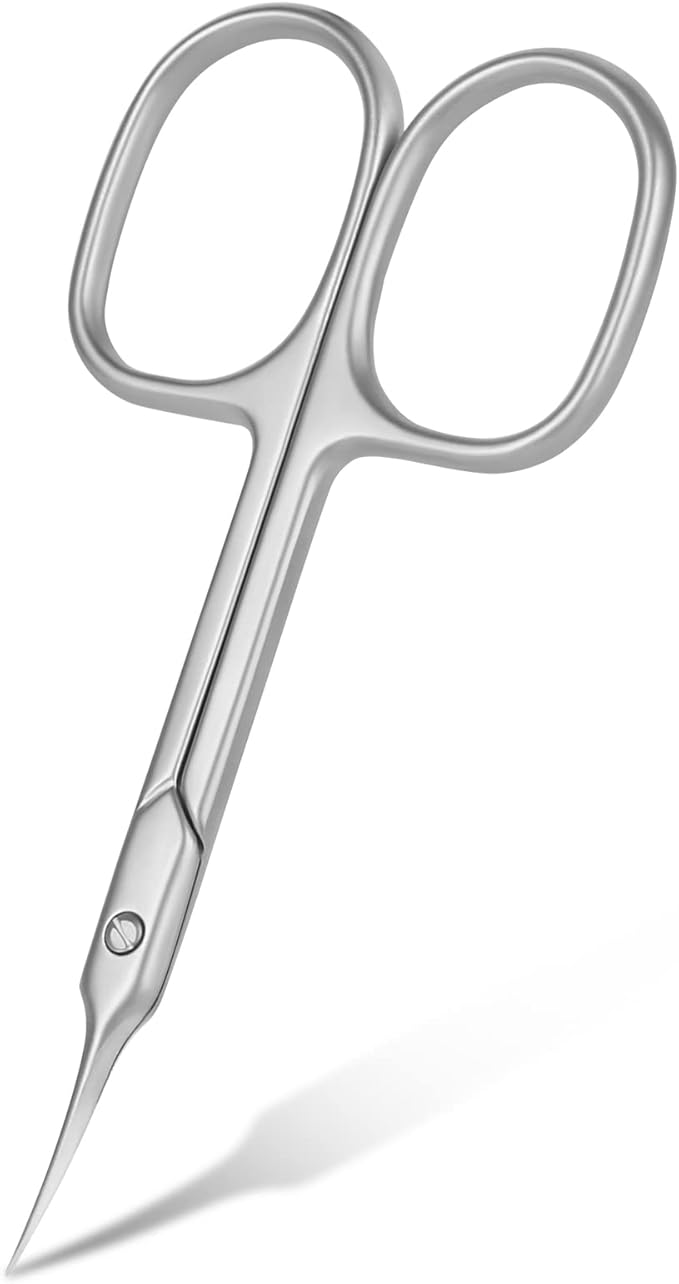 AOMIG Cuticle Scissors, Stainless Curved Blade Multi-purpose Sharp Small Scissors for Grooming, Eyebrow, Eyelash, Nose Hair, Nail, Manicure, Dry Skin