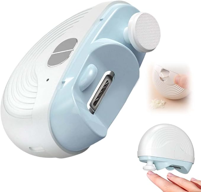 Upgrade Electric Nail Clipper,2 in 1 Automatic Nail Trimmer with Polishing, 2-Speed Adjustable, Multifunctional Nail Trimmer for Seniors, Kids, Adults (1Pcs White)