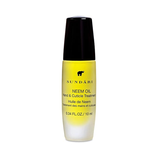 SUNDARI Neem Hand & Cuticle Treatment Oil – 0.34 Fl Oz, Roller for Dry Hands, Nails and Cuticles, Hydrating, Non-Greasy, Pure Plant & Herbal Extracts, Mess-Free Application, Deep Nourishment