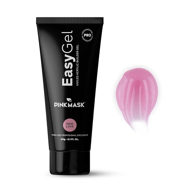 PINKMASK Easy Gel 2oz 60g-New Love, Professional Builder Enhancement Gel-Quick Nail Extension for Beginner DIY, Nail Strengthener-Long Lasting-Salon Quality-Thickening Solution