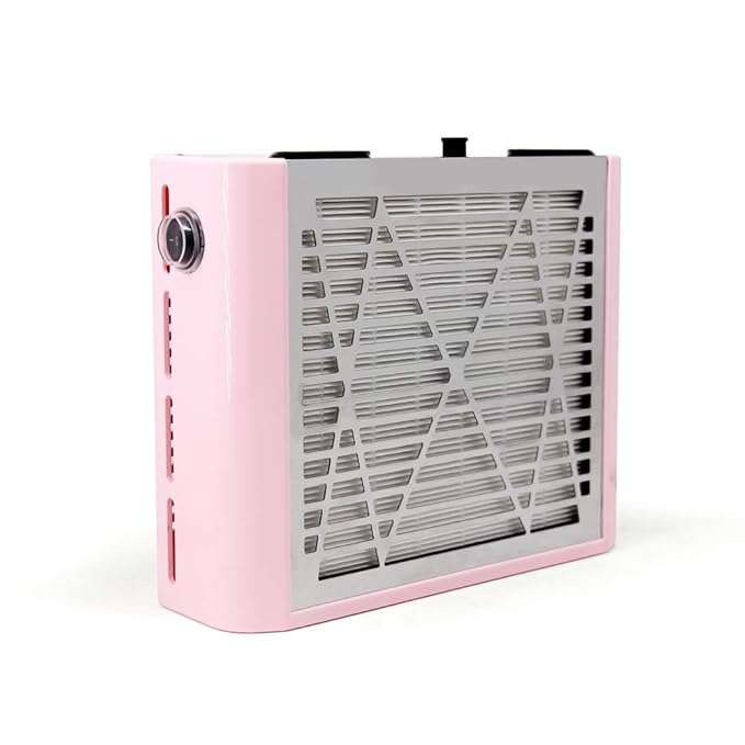 AONOLOVO Nail Dust Collector Machine, Upgraded Powerful Nail Vacuum Suction Fan Dust Extractor Manicure Tool for Acrylic Nail Poly Nail Extension Gel Removal, Pink