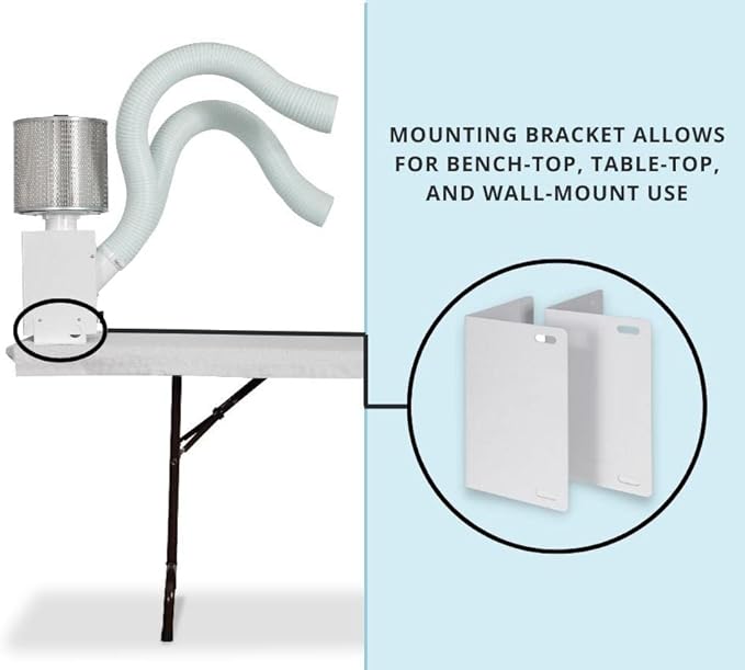 Extract-All Bench-Top Air Cleaning System for Chemical Vapors with 2 Stage Filtration - Table Top Fume Remover for Chemical, Odors, Solvents, Paint, Adhesive, and Glue