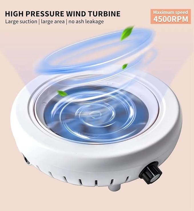 High Speed 4500RPM Strong Suction Nail Dust Collector Vacuum Cleaner for Manicure Pedicure with Removable Filter (Silver)